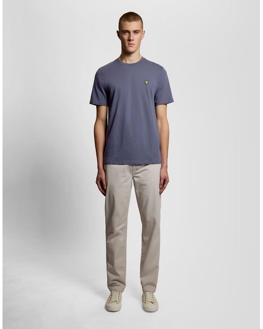 Lyle & Scott Blue Ss T-Shirts Plain T-Shirt for men