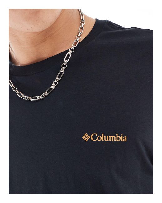 Camiseta negra con estampado en la espalda rollingwood exclusiva en asos Columbia de hombre de color Blue