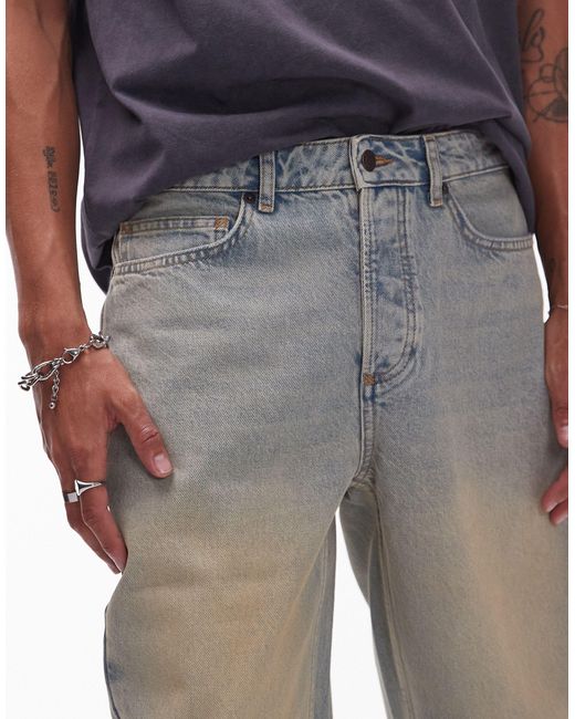 Topman Blue Taper Jeans for men