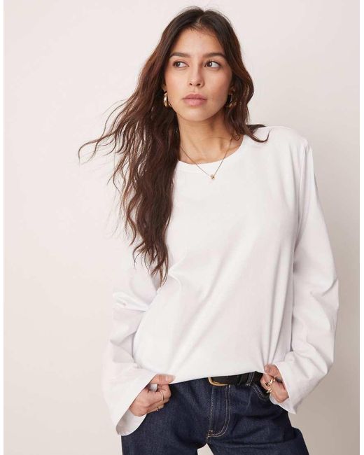 Camiseta Blanco Extragrande De Tejido Grueso De ASOS de color White