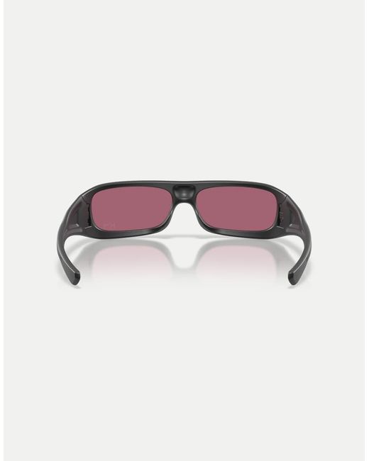 Oakley Purple Kylian Mbappé Signature Series Permian Rectangle Sunglasses With Mirrored Lens