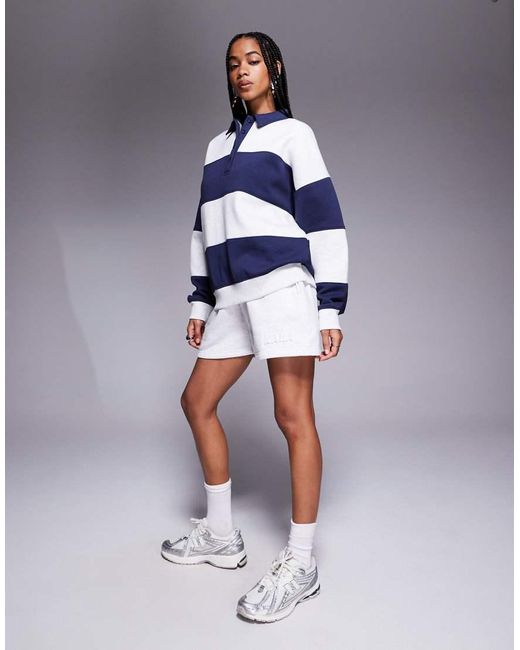 Felpa Stile Polo Da Rugby di Kaiia in Blue