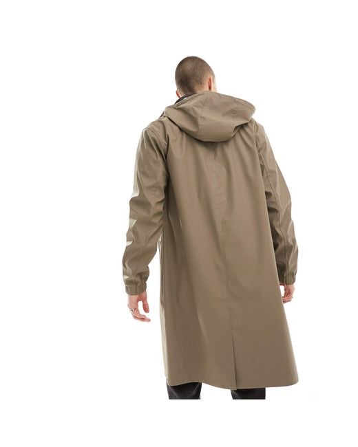 ASOS Natural Rubberised Rain Jacket for men
