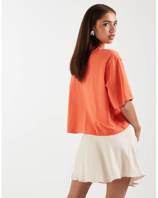 ASOS Orange Boxy Cropped T-shirt