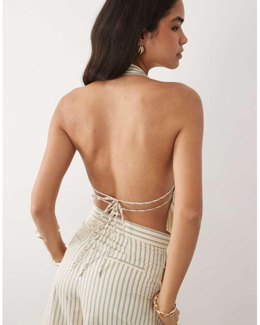 Mango White Tatin Halterneck Top Co-ord