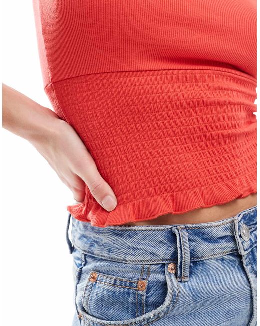 Cotton On Pia Shirred Short Sleeve Top
