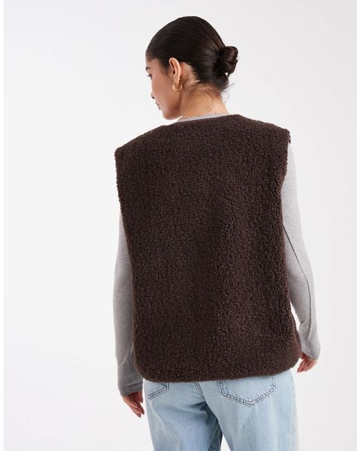 Object Blue Teddy Fleece Sleeveless Jacket