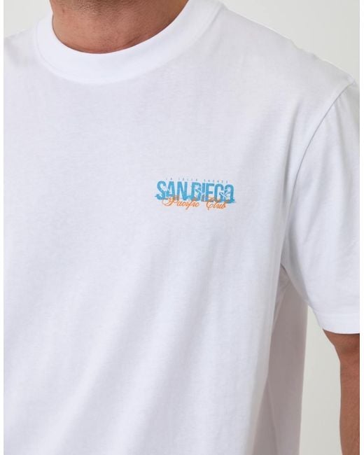 Threadbare Blue Relaxed Fit Graphic Cotton T-Shirt for men