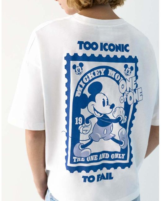 Pull&Bear Blue Mickey Mouse T-shirt