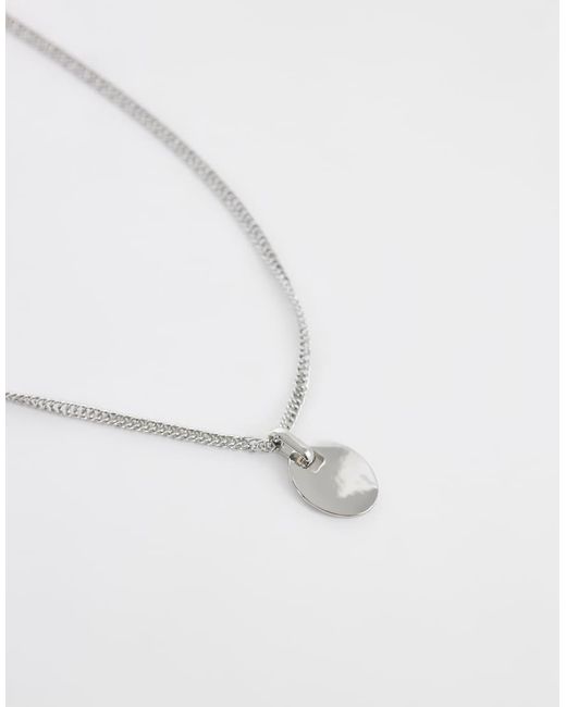 ASOS Metallic 2 Pack Blue Beaded And Oval Pendant Necklaces for men