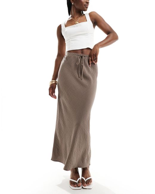 Falda midi con cordón ajustable New Look de color Brown