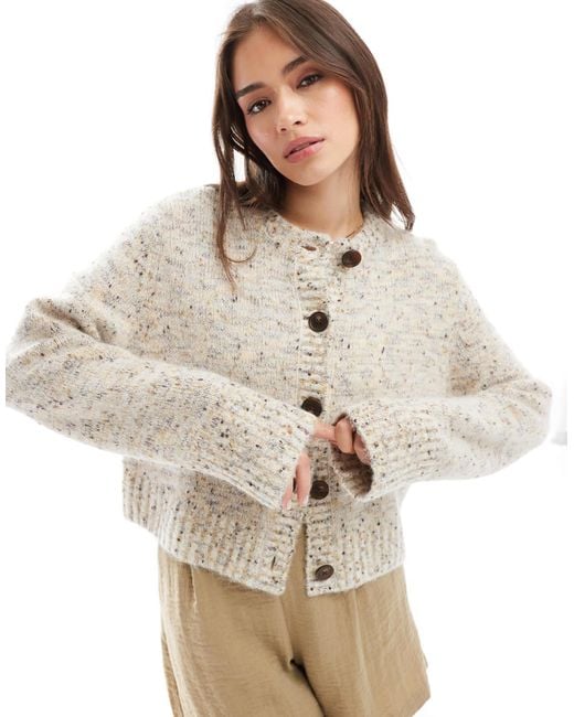 Other Stories Alpaca Blend Textured Knit Cardigan in Natural Lyst