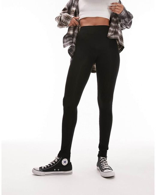 TOPSHOP Black Basic Ankle Length Legging