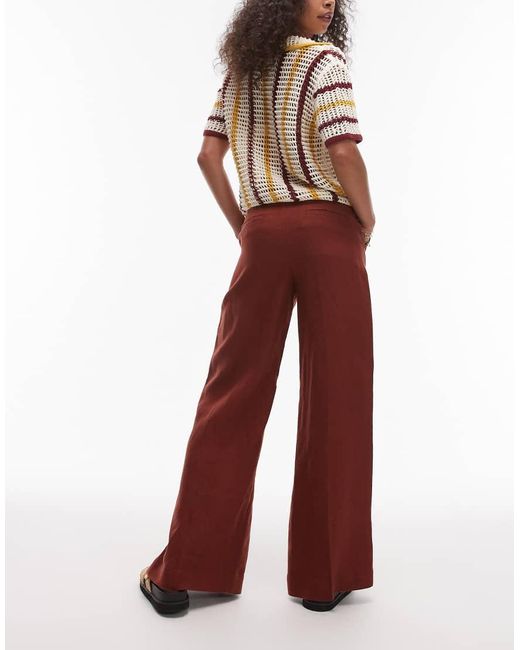 & Other Stories Red Linen Look Pants
