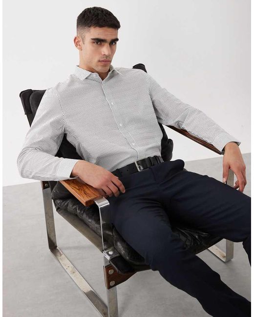 ASOS Gray Regular Fit Smart Shirt for men