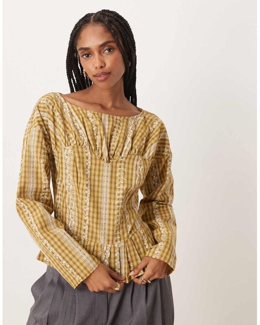 Glamorous Natural Cinched Waist Blouse