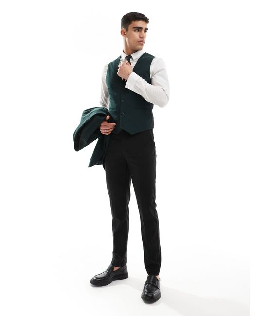 ASOS Blue Skinny Suit Vest for men