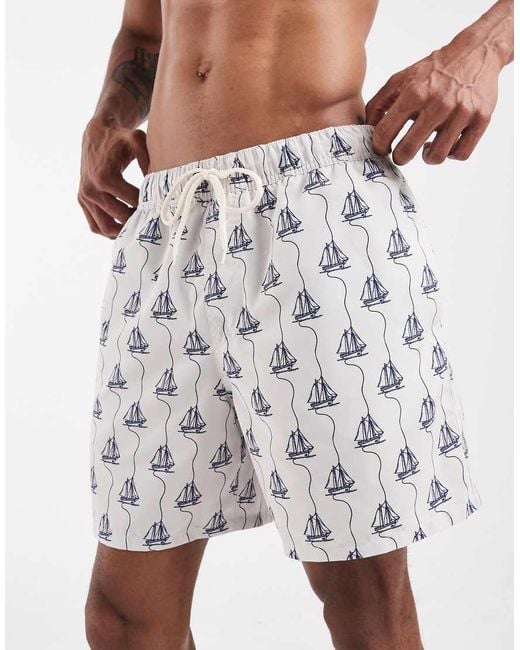 ASOS White Swim Shorts for men