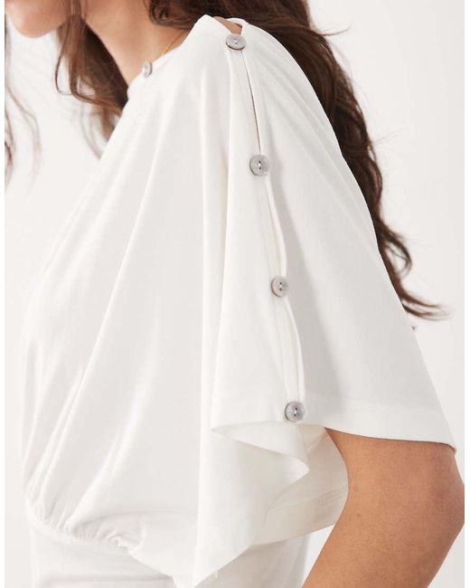 ASOS White Multi Way Button Up Top