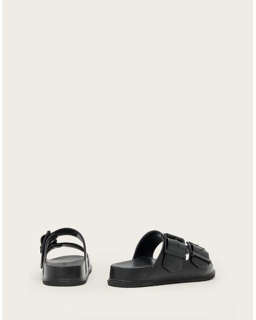 AllSaints Black Sian Double Strap Sandals