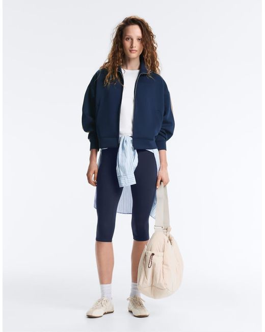 Oysho Blue Twill Jacket With Side Tape