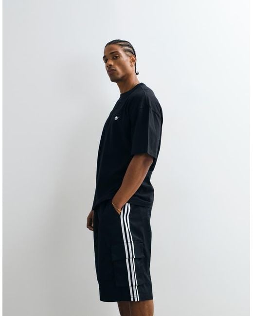 Adidas Originals White Twill Cargo Shorts for men