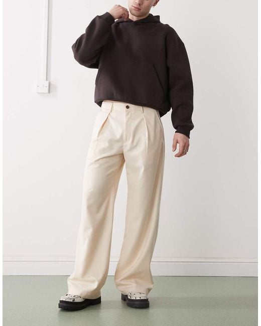 Prohibited White Soho Pleated Vintage Pants for men