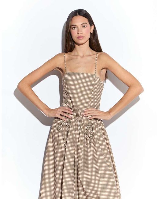 NARRATED Natural Dropped Waist Cami Midi Dress