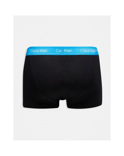 Cotton stretch - confezione da 7 boxer aderenti a vita bassa neri con fascia di Calvin Klein in Black da Uomo
