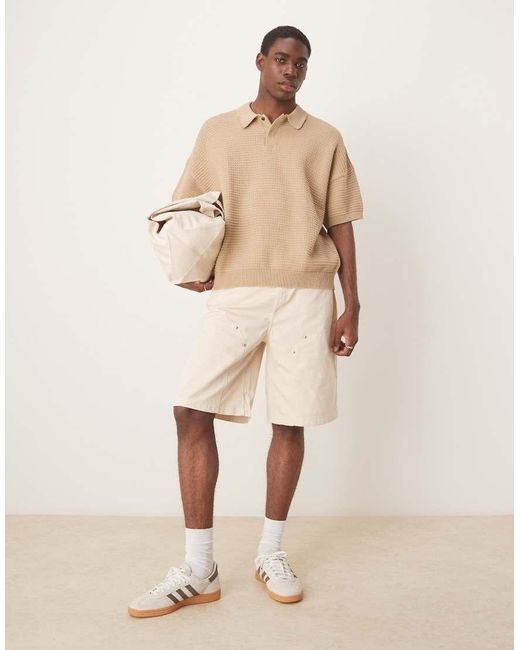 ASOS Natural Long Length Carpenter Shorts for men