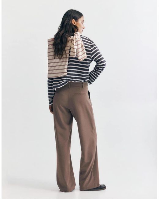 Pull&Bear Brown Tailored Darted Pants