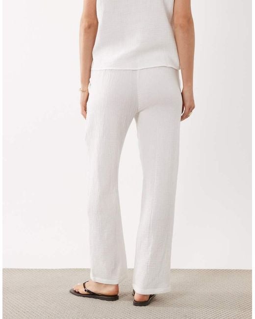Jdy Natural Wide Leg Cheesecloth Trousers Co-ord
