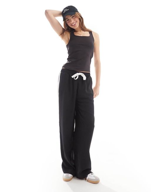 Pieces Black Seamless Slinky Reversible Singlet Top