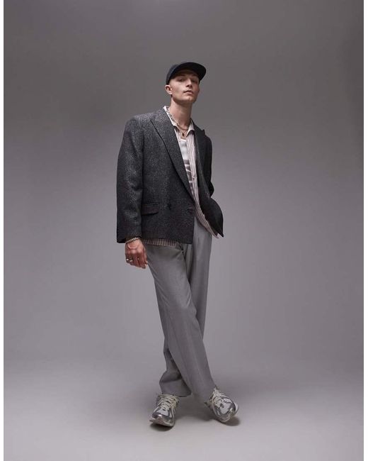 Giacca Da Abito Premium Squadrata di Topman in Gray da Uomo