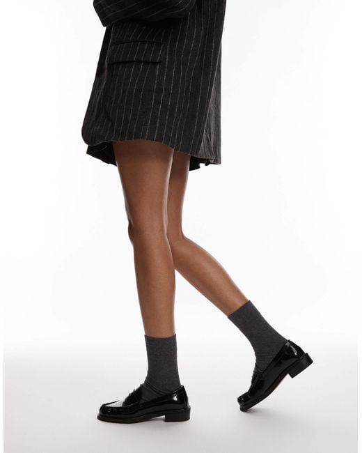 TOPSHOP Brown Carter Loafers With Ruched Detail