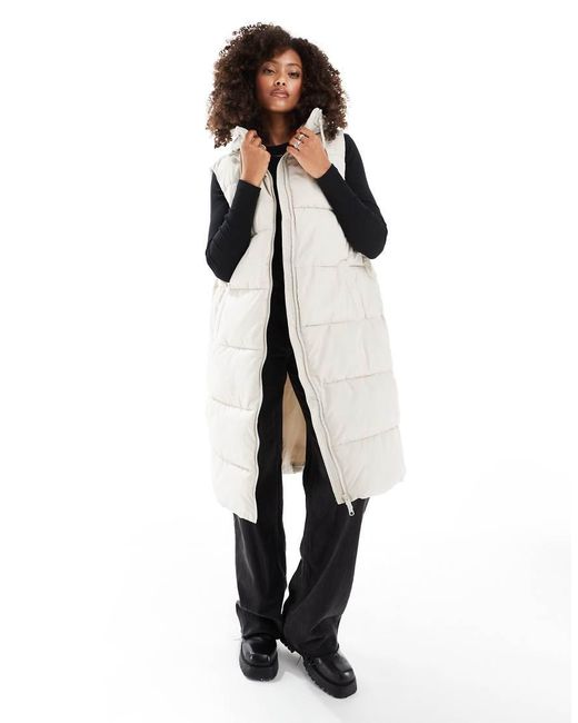 Vero Moda White Padded Longline Gilet