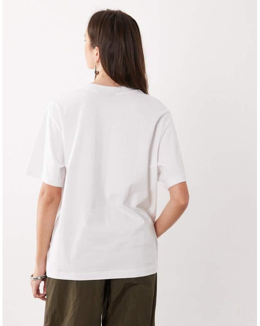 ASOS White Oversized Flower Crochet Graphic T-shirt