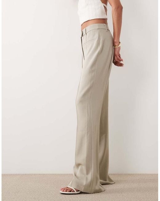 ASOS Natural Tailored Slinky Flare Trousers