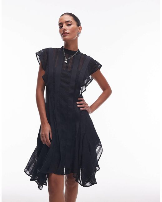 AllSaints Blue – fleur – es kleid mit struktur-design