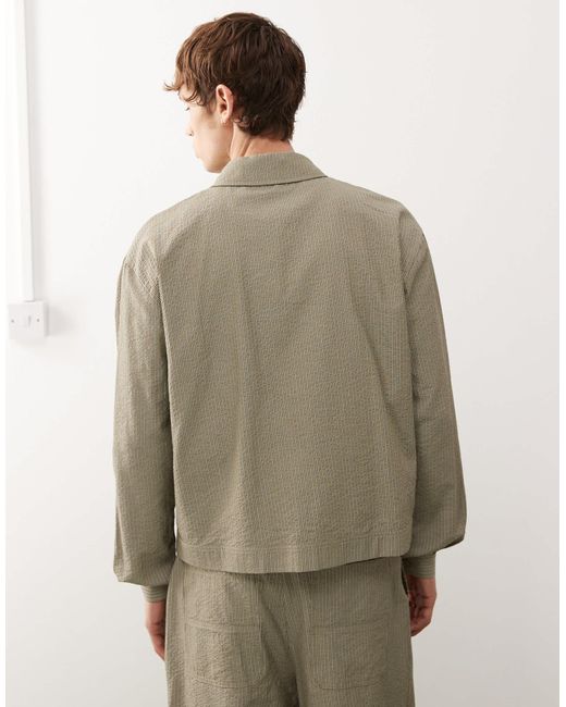 Collusion Green Tailored Bomber Jacket for men