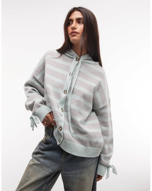 Daisy Street Gray Button Down Hooded Sweater