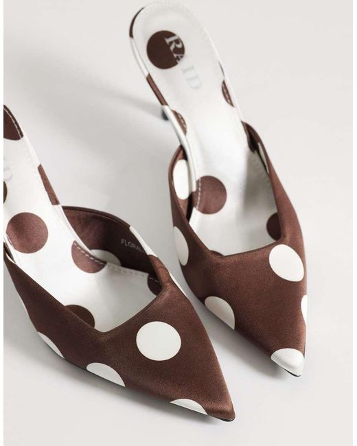 Raid Natural Floralio Heeled Mules