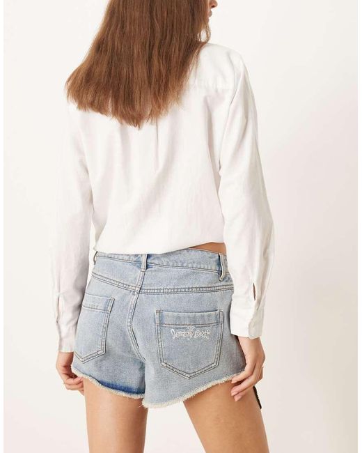 Adidas Originals White Adidas X Jeremy Scott Denim Shorts