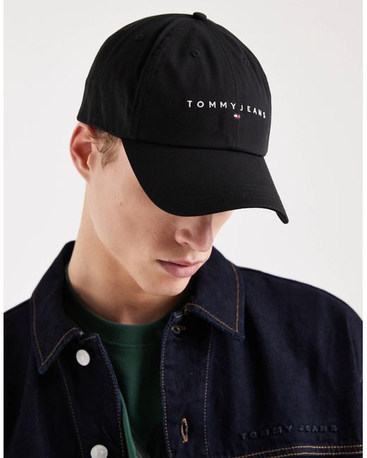 Tommy Hilfiger Black Linear Logo Cap for men