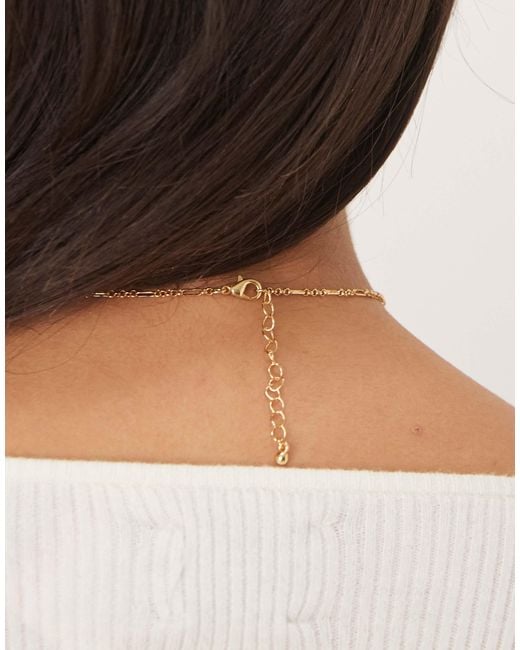 ASOS Brown Chain Necklace With Green Heart Charm Detail