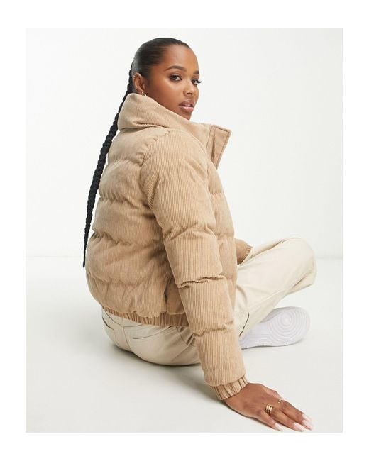 Brave soul slay puffer jacket in cord Clearance