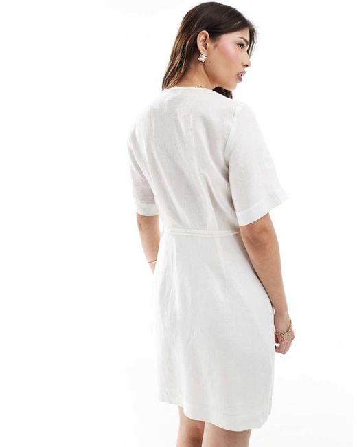 & Other Stories Linen Wrap Mini Dress in White | Lyst UK & Other Stories Linen Wrap Mini Dress in White | Lyst UK