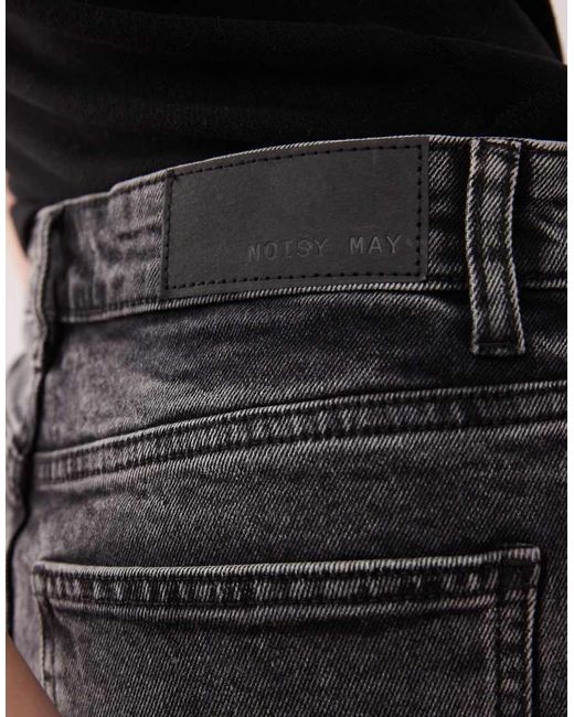 Noisy May Black Moni High Waisted Denim Short