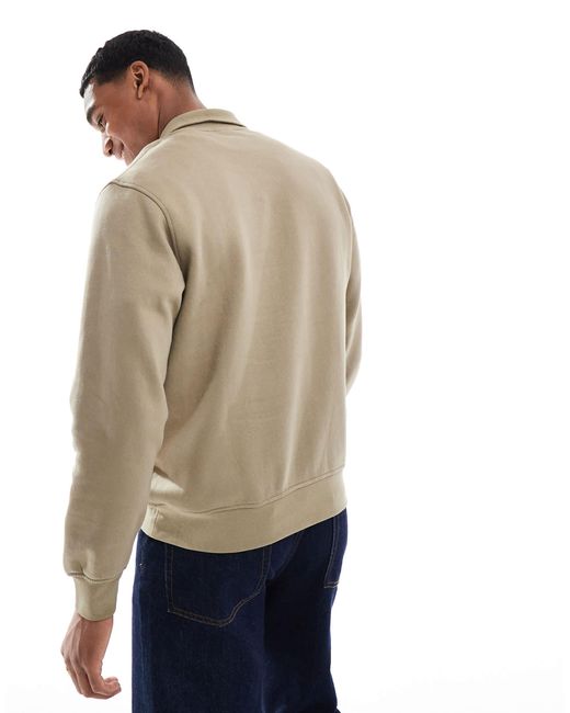 Jack & Jones Brown 1/4 Zip Sweat With Logo for men