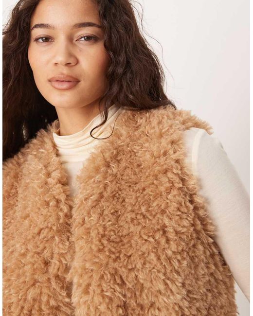 Threadbare Blue Faux Fur Shearling Gilet